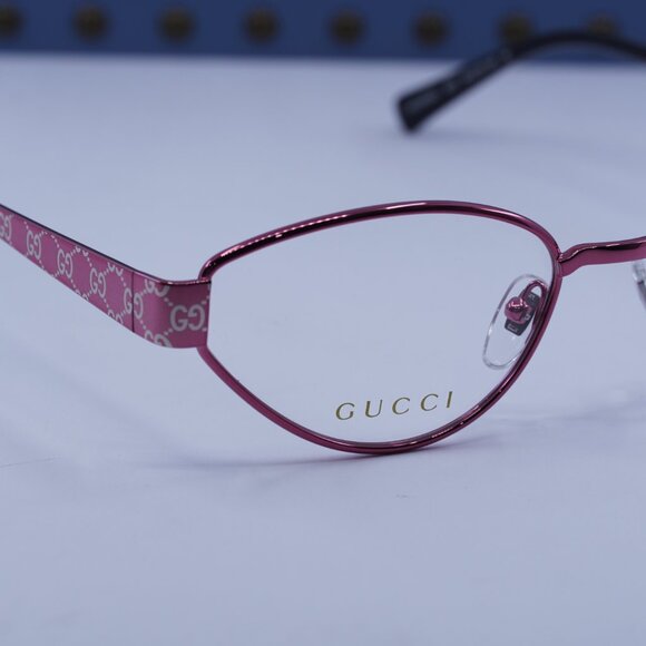 Gucci GG1853O 003 Cat Eye Eyeglasses - Fuchsia with GG Pattern 54mm - Picture 4 of 10